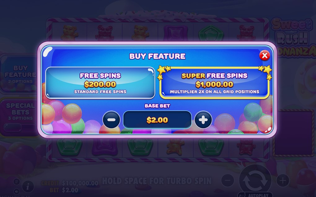 Super Free Spins bonus round in progress