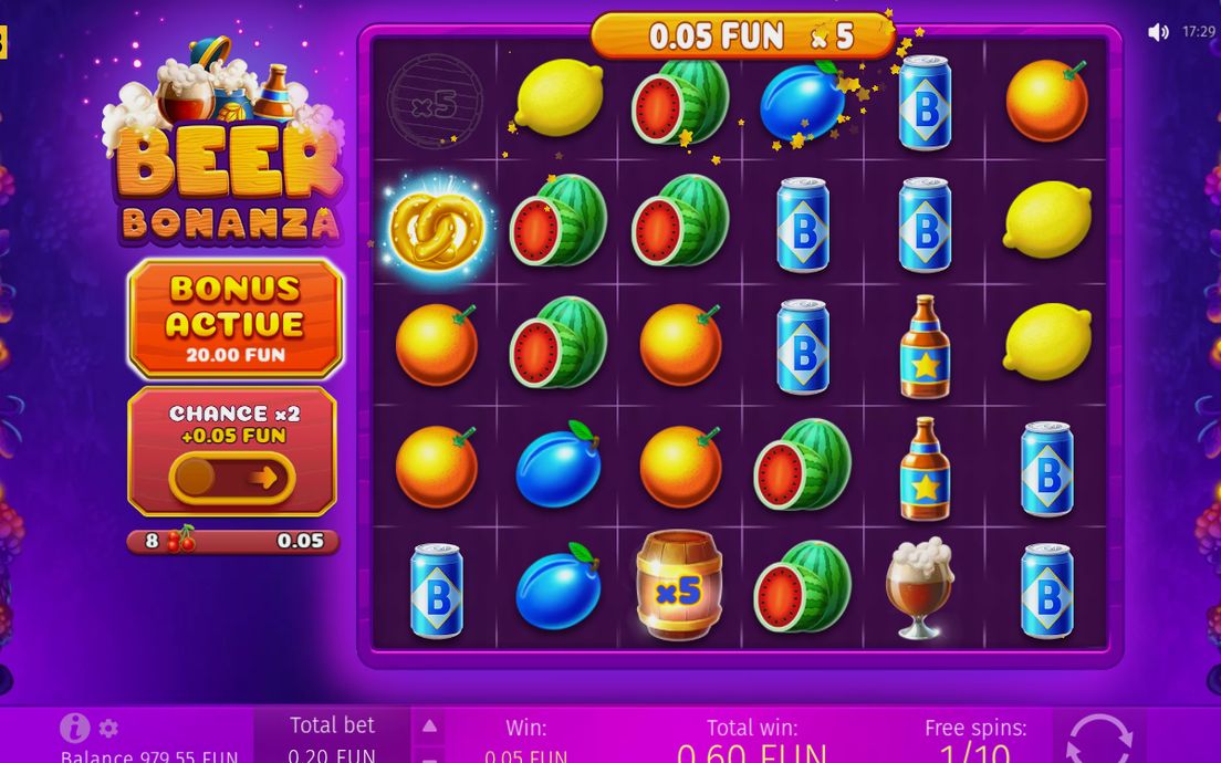 Free Spins round with multiplier barrels on the reels