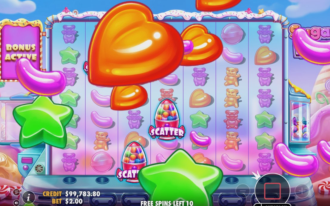 Free Spins screen on special reels with CREDIT frozen